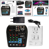 Maxbell Portable 4 Channel Digital Sound Mixing Console 48V Amplifier