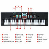 Maxbell 61 Key Digital Music Electronic Keyboard Key Board Electric Piano Gift EU