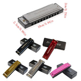 Maxbell Blues Harmonica Diatonic Harp Mouth Organ 10 Hole Musical Instrument Golden