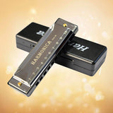 Maxbell Blues Harmonica Diatonic Harp Mouth Organ 10 Hole Musical Instrument Silver