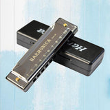 Maxbell Blues Harmonica Diatonic Harp Mouth Organ 10 Hole Musical Instrument Silver