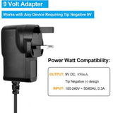 Maxbell 9V 850mA Guitar Effects Pedal Adapter Power Supply Cord Black