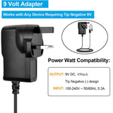 Maxbell 9V 850mA Guitar Effects Pedal Adapter Power Supply Cord Black