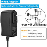 Maxbell 850mA Power Adapter for Electric Guitar Effects Pedal Tip-Negative 5 Way