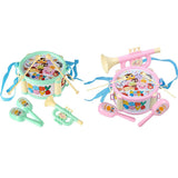 Maxbell Kids Drum Toy Music Instrument Kit Early Learning Education Toy Green
