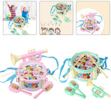 Maxbell Kids Drum Toy Music Instrument Kit Early Learning Education Toy Green