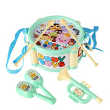 Maxbell Kids Drum Toy Music Instrument Kit Early Learning Education Toy Green