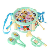 Maxbell Kids Drum Toy Music Instrument Kit Early Learning Education Toy Green