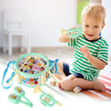 Maxbell Kids Drum Toy Music Instrument Kit Early Learning Education Toy Green