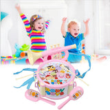 Maxbell Kids Drum Toy Music Instrument Kit Early Learning Education Toy Pink
