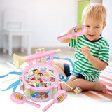 Maxbell Kids Drum Toy Music Instrument Kit Early Learning Education Toy Pink