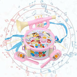 Maxbell Kids Drum Toy Music Instrument Kit Early Learning Education Toy Pink