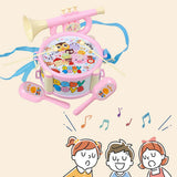 Maxbell Kids Drum Toy Music Instrument Kit Early Learning Education Toy Pink