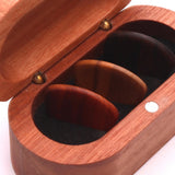 Maxbell Wooden Guitar Pick Plectrum Storage Box Holder Case with 3 Picks