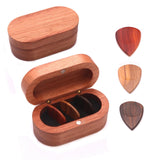 Maxbell Wooden Guitar Pick Plectrum Storage Box Holder Case with 3 Picks