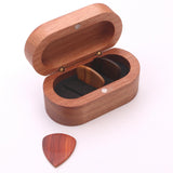 Maxbell Wooden Guitar Pick Plectrum Storage Box Holder Case with 3 Picks
