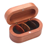 Maxbell Wooden Guitar Pick Plectrum Storage Box Holder Case with 3 Picks