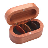 Maxbell Wooden Guitar Pick Plectrum Storage Box Holder Case with 3 Picks