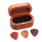 Maxbell Wooden Guitar Pick Plectrum Storage Box Holder Case with 3 Picks