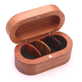 Maxbell Wooden Guitar Pick Plectrum Storage Box Holder Case with 3 Picks