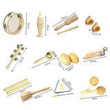 Maxbell Percussion Instruments Toy with Storage Bag Musical Instrument Set for Boys 9-piece 0.805Kg