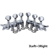 Maxbell 6Pcs Lock String Tuning Key Pegs Tuners Set Gear Ratio 1:18 for Guitar Silver 3L3R