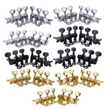 Maxbell 6Pcs Lock String Tuning Key Pegs Tuners Set Gear Ratio 1:18 for Guitar Silver 3L3R