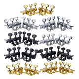 Maxbell 6Pcs Lock String Tuning Key Pegs Tuners Set Gear Ratio 1:18 for Guitar Silver 3L3R
