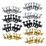 Maxbell 6Pcs Lock String Tuning Key Pegs Tuners Set Gear Ratio 1:18 for Guitar Silver 3L3R