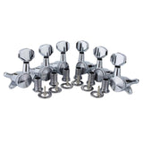 Maxbell 6Pcs Lock String Tuning Key Pegs Tuners Set Gear Ratio 1:18 for Guitar Silver 3L3R
