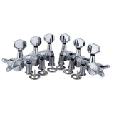 Maxbell 6Pcs Lock String Tuning Key Pegs Tuners Set Gear Ratio 1:18 for Guitar Silver 3L3R