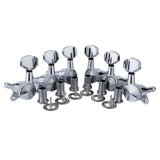 Maxbell 6Pcs Lock String Tuning Key Pegs Tuners Set Gear Ratio 1:18 for Guitar Silver 3L3R