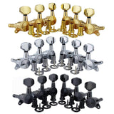 Maxbell 6Pcs Lock String Tuning Key Pegs Tuners Set Gear Ratio 1:18 for Guitar Silver 3L3R