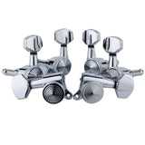Maxbell 6Pcs Lock String Tuning Key Pegs Tuners Set Gear Ratio 1:18 for Guitar Silver 3L3R