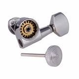 Maxbell 6Pcs Lock String Tuning Key Pegs Tuners Set Gear Ratio 1:18 for Guitar Silver 3L3R