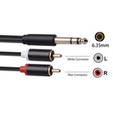 Maxbell Audio Metal 3.5mm Stereo Jack to 2 RCA Phone Cable 6.35mm to 2RCA Cable 5M