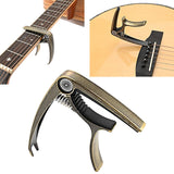 Maxbell Guitar Capo Acoustic Clip Quick Change Clamp Key for Electric Guitar Ukulele Bronze