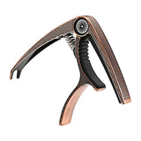 Maxbell Guitar Capo Acoustic Clip Quick Change Clamp Key for Electric Guitar Ukulele Copper