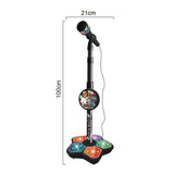 Maxbell Musical Instrument Wired Microphone Pretend Toy for Story Machine Birthday Black