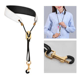 Maxbell Saxophone Neck Strap Padded Comfortable for Soprano Saxophone Bass Clarinet White
