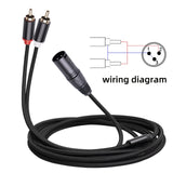Maxbell XLR to Dual Cable HiFi Stereo for Phones Mixers Home Theater Components 1m