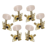Maxbell 6x 3L3R Guitar Tuner Pegs Open Machine Heads for Acoustic Electric Guitar White