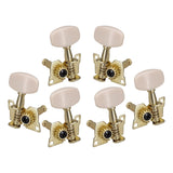 Maxbell 6x 3L3R Guitar Tuner Pegs Open Machine Heads for Acoustic Electric Guitar White