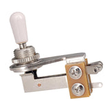 Maxbell Right Angle Toggle Switch 3 Way Switch Electric Guitar  Silver and White