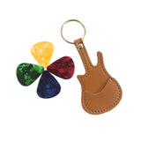 Maxbell PU Leather Guitar Pick Holder Keychain Guitar Accessories Guitar Picks Case