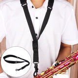 Maxbell Professional Saxophone Shoulder Strap Adjustable for Sax Bass Tenor Alto black