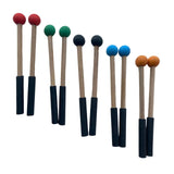 Maxbell 2x Silicone Drumsticks Hand Percussion Mallets for Glockenspiel Xylophone Red