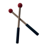Maxbell 2x Silicone Drumsticks Hand Percussion Mallets for Glockenspiel Xylophone Red