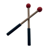 Maxbell 2x Silicone Drumsticks Hand Percussion Mallets for Glockenspiel Xylophone Red