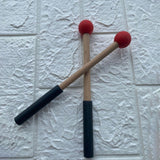Maxbell 2x Silicone Drumsticks Hand Percussion Mallets for Glockenspiel Xylophone Red
